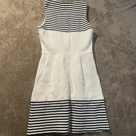 Madewell Dress Womens Sz XS Black & White Shift Striped Sleeveless Pockets - Picture 2 of 9